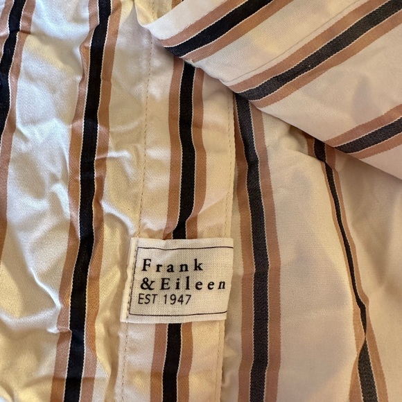 Frank & Eileen - The Barry Button Down Shirt in cream with camel stripe - Picture 9 of 15